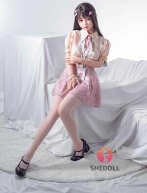 制服の眼鏡メイドスタッフ衣装 148cm - Dカップ ドール - ピンク リアルシリコン